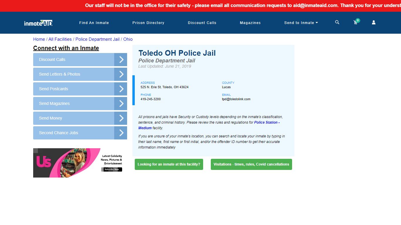 Toledo OH Police Jail & Inmate Search - Toledo, OH